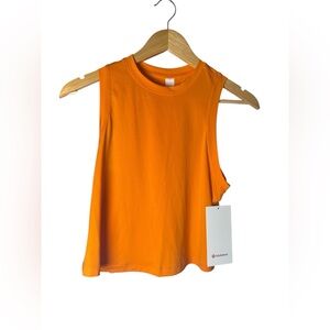NWT, Lululemon Size 4 Ultralight Waist Length Tank Top Lit Orange